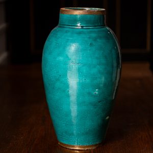 A large glazed Mid 20th Century Earthenware Pot Serghini Safi style 40cm.