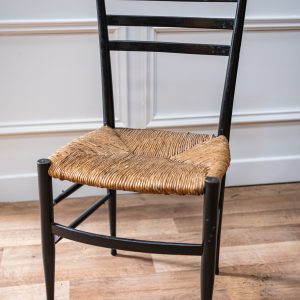 Ebonized Italian Chair with Rush Seat