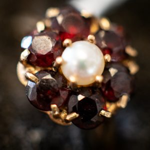 Vintage 9ct Gold Garnet and Opal Ring
