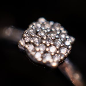 9ct White Gold and Diamond Ring