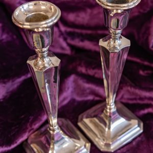Silver Candlestick Holders Chester 1921 Hallmarked